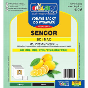 Vrecká do vysávača Sencor MAXSC1, vôňa citrón, 4ks