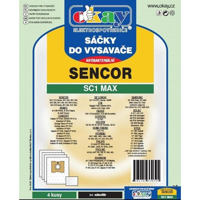 Vrecká do vysávača Sencor SC1MAX, 4ks