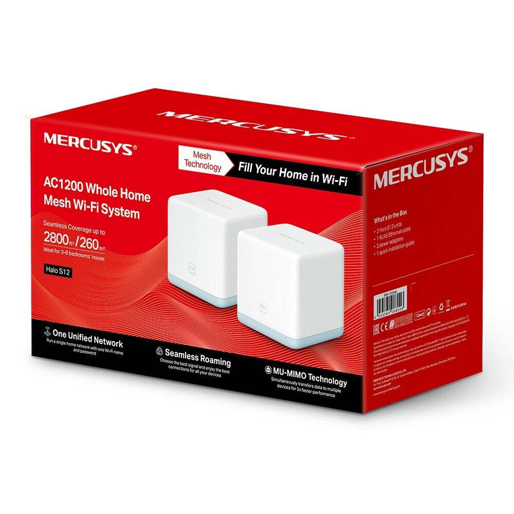 WiFi mesh Mercusys Halo S12, 2-pack