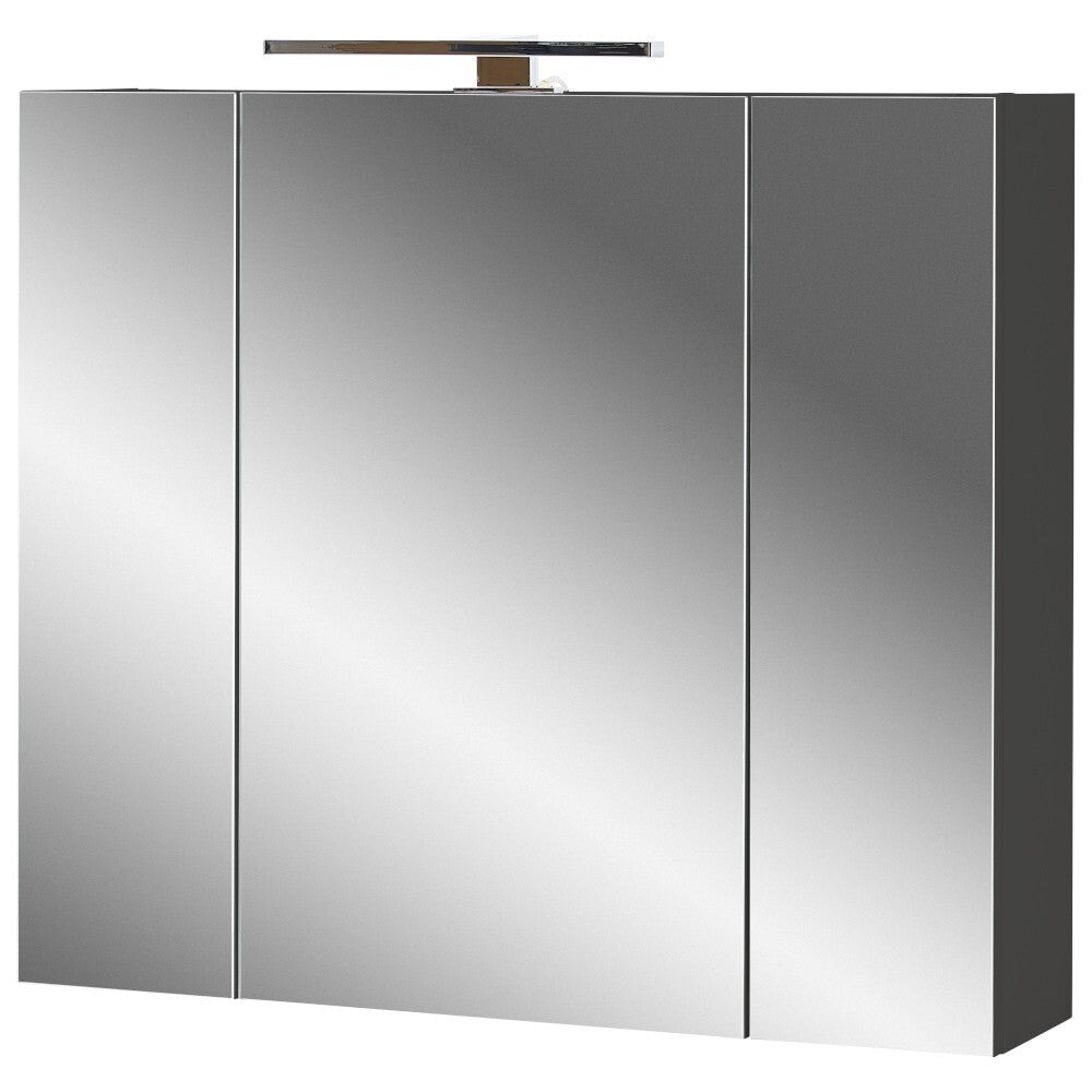 Kúpeľňová skrinka Morety so zrkadlom (76x71x23 cm, čierna)